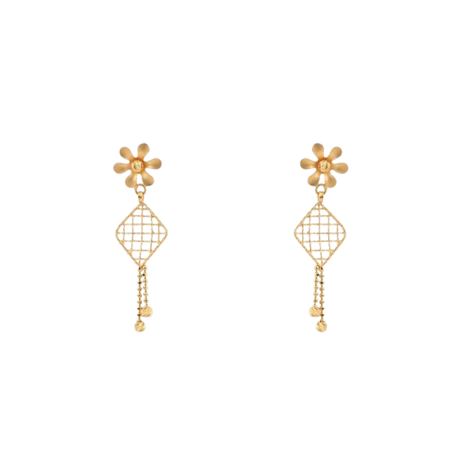 Floral Filigree Gold Necklace – Traditional Designer Necklace with Blossom Details (CR_NK8) - Image 2