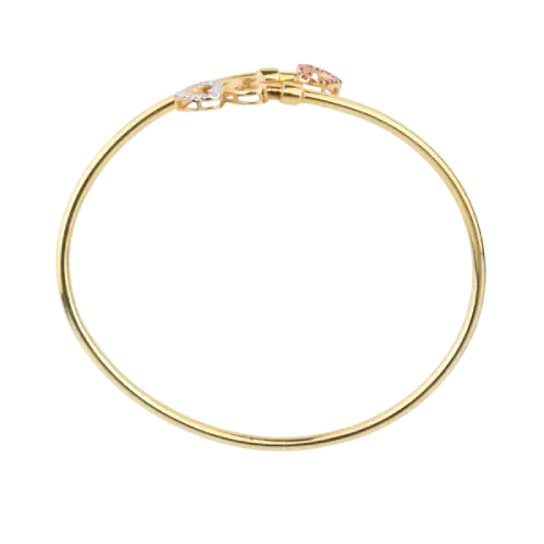 Light Weight Trio Heart Diamond & Ruby Gold Bangle in Coimbatore (1/54273) - Image 2