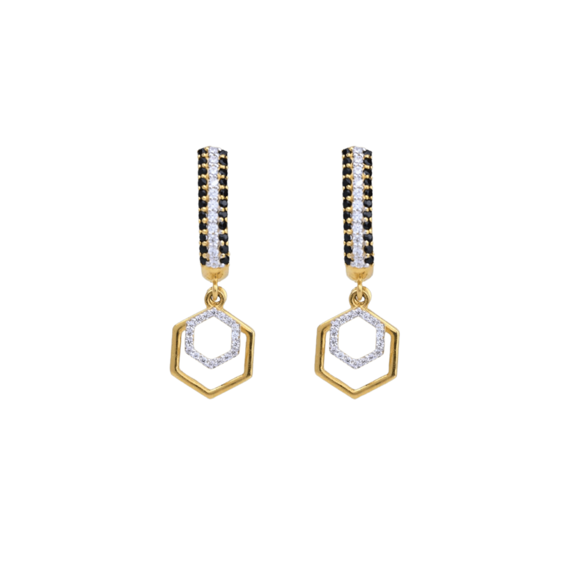 Hexagon Drop Mangalsutra Earrings - Modern Twist ( 1/56082 )
