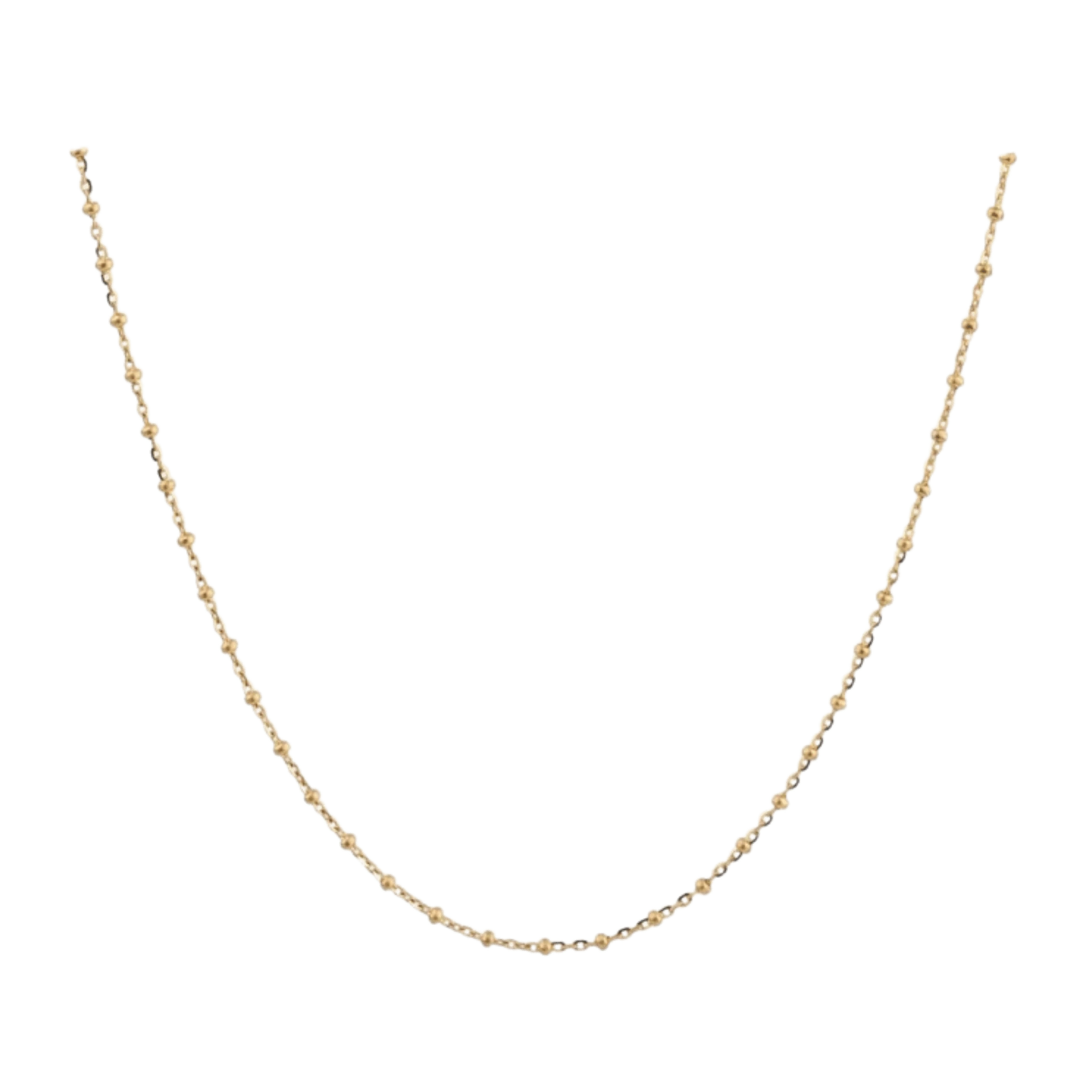 Bead Stream Gold Chain-Simple Everyday Fine Jewellery (FC8) - Image 2