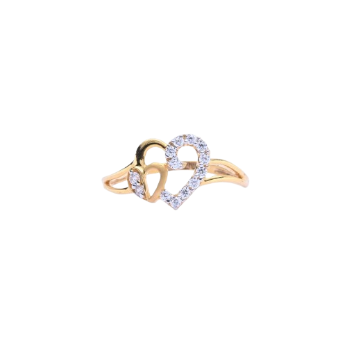 Twin Hearts Gold Ring - Celebration Of Love (1/53269)